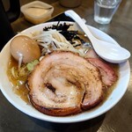 麺処 玖 - 相方さんの味噌煮干ラーメン＋味玉＋豚バラチャーシュー(もやし追加)