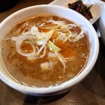 麺処 玖 - 海老味噌つけ麺スープアップ