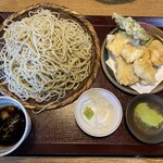 味彩そば 菊音 - とり天せいろ　大盛