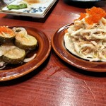 ひえき - ズッキーニのマリネ・根セロリとカニのタルタル