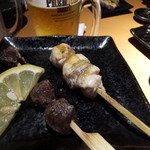 馳走庵 - セットのズリとささみ