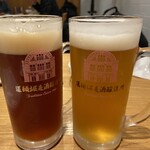串かつ・すし 道頓堀たちばな - まみちゃんと乾杯用ビール