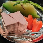 戎座 - 水菓子(苺のババロアとフルーツ)