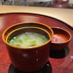 銀座 青天 - アオサ海苔の味噌汁