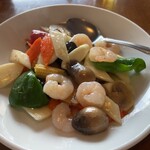 香港麺 新記 - たけのこと海老炒め（仮）