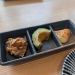 魚と肴 とおるの台所 - あん肝奈良漬、アボカド西京味噌漬、カマンベールチーズ燻製