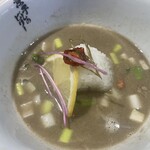 煮干しのビリー - 温め直してもらったスープ…おにぎり投入❗️