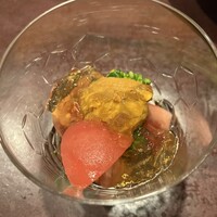 りょうりや 御旅屋 - フルーツトマトのうにのせ（これならウニ要らん？）