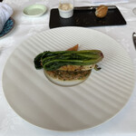 ラ・ブランシュ - 2皿目
      ヤリイカ、ズッキーニ、ほうれん草、トマト。