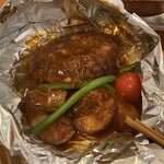 GRILL1930 つばめグリル アトレ上野店 - ◎つばめ風ハンブルグステーキ　トマトサラダ、スープ、ライスセット　２，２８８円　税込