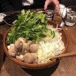 蕎麦小路 さわらび - 極上鴨鍋：季節の野菜