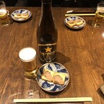 蕎麦小路 さわらび - サッポロ黒ラベル・中瓶、レバーパテ