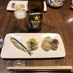 蕎麦小路 さわらび - めざし、ほっき貝、鱈のホホ、すなぎも