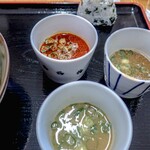 麺紡 - つけ麺食べ比べのスープ