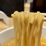 彩色ラーメンきんせい 高槻本店 - 平打ちの中太麺