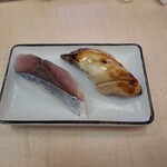 すしざんまい - シメサバと穴子の握りです。