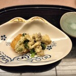 御所 雲月 - 蛤の揚げ物とぬた