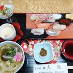 鮨処魚徳 - 日替わり にぎりランチセット