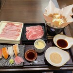 魚と上方うまいもん あんばい - 肉増量なのでトレーが2段‼️