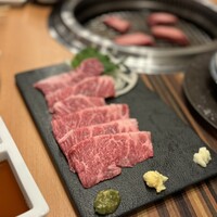 焼肉おしわら 雅 - ハラミ刺。美味しい〜ただし、その日だけかもだけど衛生面が少し心配でした。