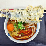 長生うどん - 長ナス天うどんｗｉｔｈ生たまご