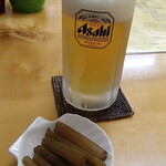 みさき庵 - 生ビール　お通し