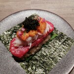 焼肉うしごろ 梅田店 - ウニカニキャビア和牛巻き