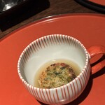 グリーンヒルズ草庵 - 夕食　リゾットをおこげ風にしたもの