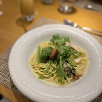 ヤマガタ サンダンデロ - 牡蠣と春菊のオイルパスタ