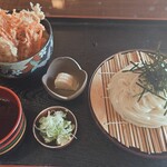 手打うどん さわ - 料理写真:ざるうどんと小天丼セット