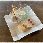 お誕生日仕様のデザートプレート　2025.3