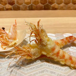 活き車海老の天ぷら！