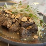 江戸前鶴鮨 - マグロの頰肉レアステーキ