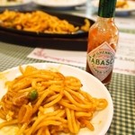 グリル一平 - スパゲティ イタリアンにはタバスコが合う