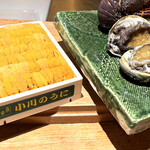 天ぷら 大坂屋 草哲 - 甘いウニ、鮑、伊勢海老