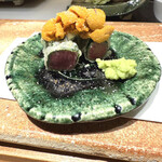 天ぷら 大坂屋 草哲 - 名物・黒毛和牛フィレ肉天麩羅（生雲丹のせ ）