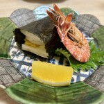 かず味家 - 焼物：車海老の塩焼きと唐墨餅