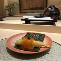 渋谷 天婦羅 ふじもと - 海老天の巻物イクラとキャビア