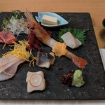 定山渓第一寶亭留　翠山亭 - お造り　鮪　牡丹海老　北寄　そい　ほっけ　ほたて　