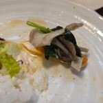 キッチン ブルー グローブ - 南瓜とほうれん草