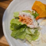 キッチン ブルー グローブ - サラダへ乗せて