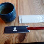 奥出雲そば処 一福 - お茶とお箸、おしぼり