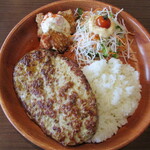 びっくりドンキー - 料理写真:タルタルザンギ＆ハンバーグディッシュ（L）