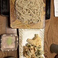 九つ井 玉川店 - 春の山菜天ぷら、ざる蕎麦