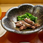 築地寿司清 - 蛍烏賊と菜花とアサヒスーパードライ生❗️