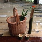 妙見石原荘 食菜石蔵 - 七実の湯につかりながら、冷えた笹酒をいただきました