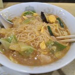 中国屋台十八番 - 餡とスープを混ぜた状態(^^)v