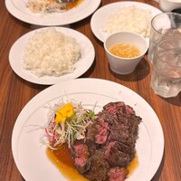キャトルラパン 北梅田 - ステーキランチ(2枚 1,850円)
                スープ･ライス付き
                ライス大(+150円)