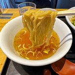 超純水採麺 天国屋 - スープに浸して②「つけ麺風」にいただきます