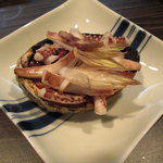 松もと - 烏賊げその腑腸焼。